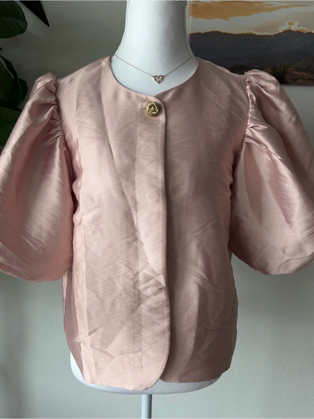 H&M Light Pink Decorative Trim Blouse